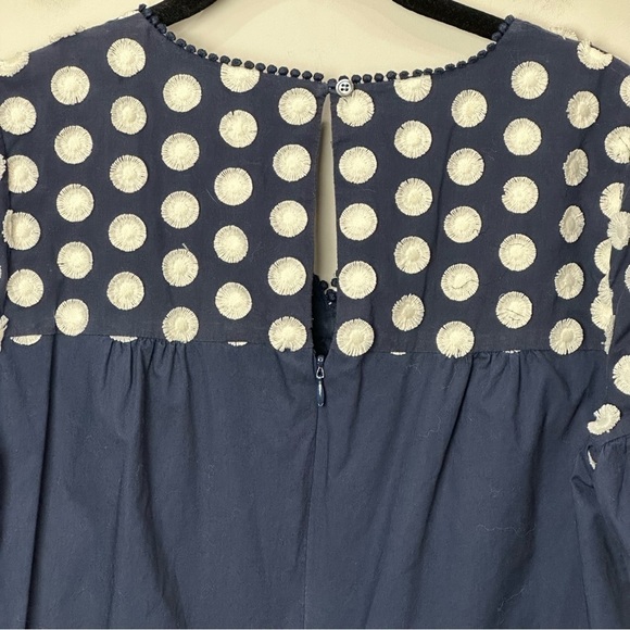 Jcrew Polka Dot Ruffle Sleeve Dress Navy Blue - Picture 7 of 11